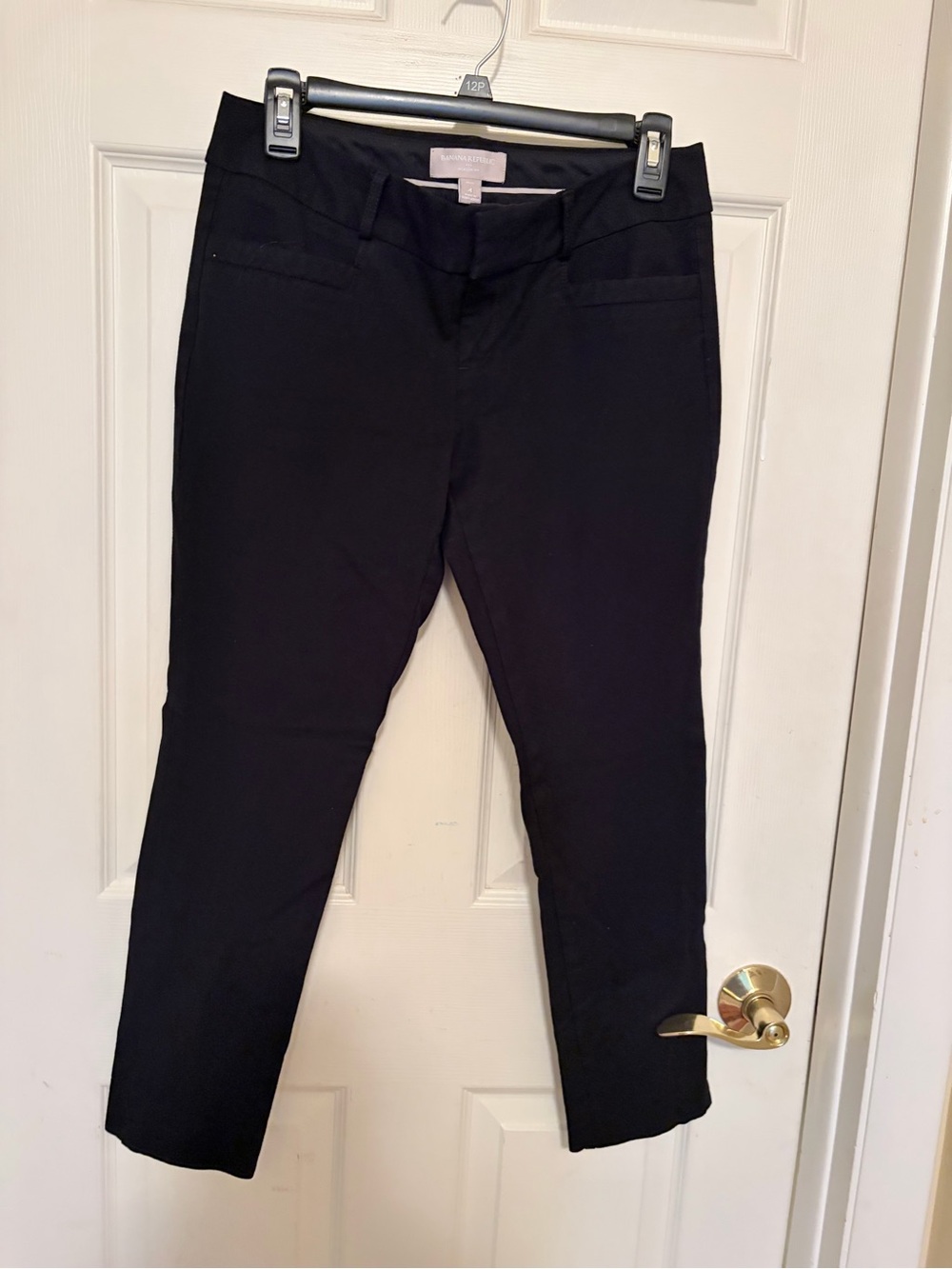 Banana Republic Black Cropped Slim Ankle Pants
